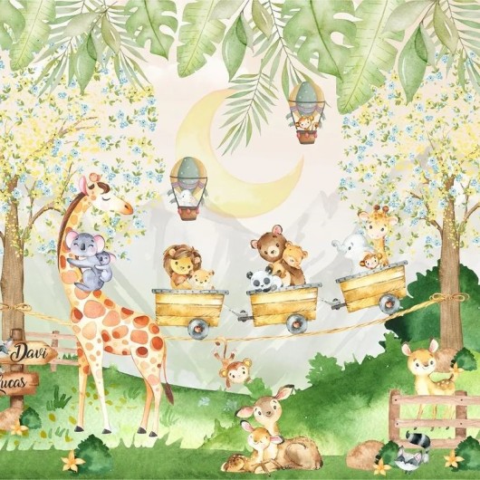 Papel De Parede Foto Mural Infantil Safari