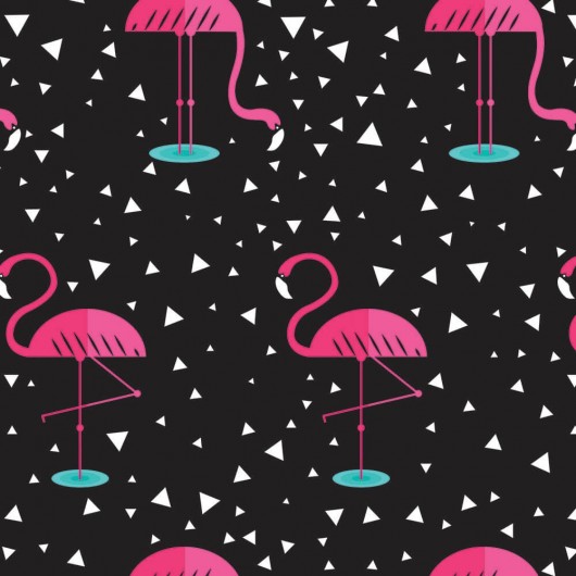 Papel de Parede Casual Flamingos e...