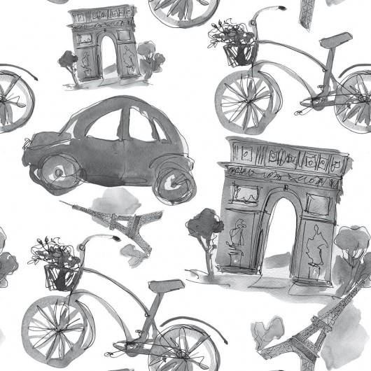 Papel de Parede Casual Vintage Paris