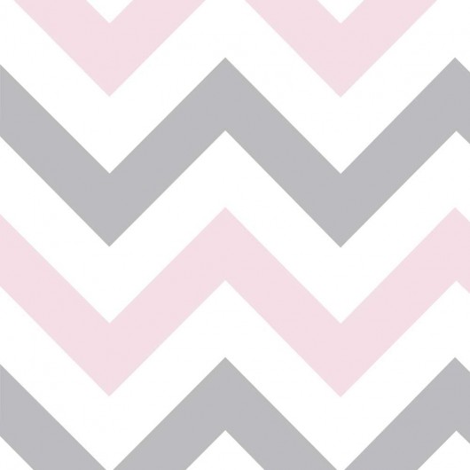 Papel de Parede Chevron Rosa e Cinza...