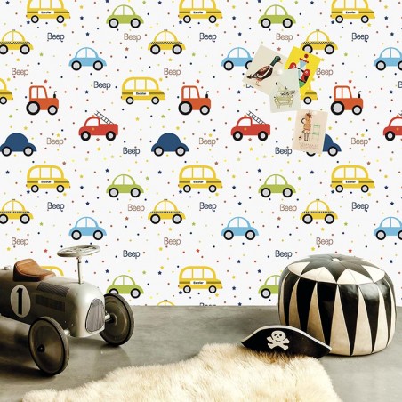 Papel de Parede infantil Tema Trator Carros Quarto de Menino