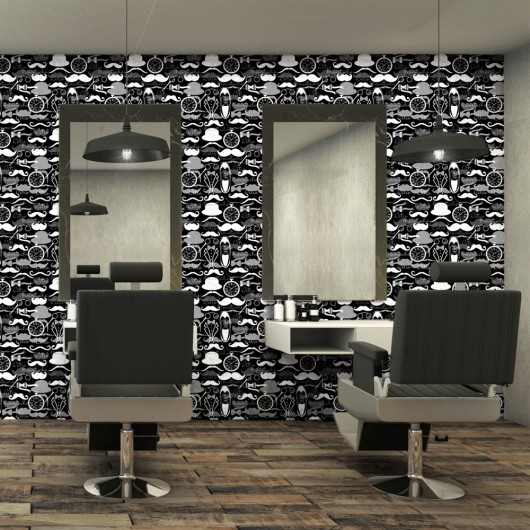 Papel de Parede Casual Barbearia...