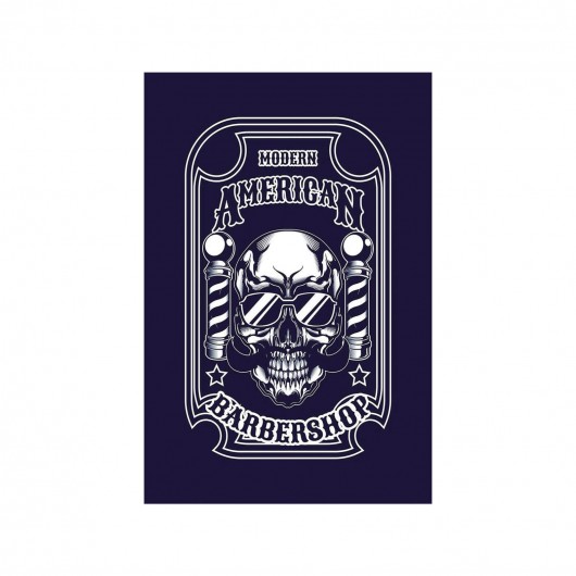 Placa Decorativa Barbearia Caveira de...