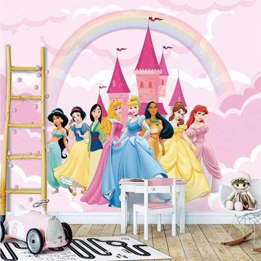 Papel De Parede Personalizado Castelo Princesas Em Aquarela